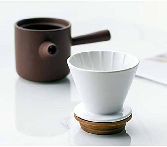 Premium Ceramic Pour Over Coffee Set in Brown - Classic Design with Comfort Handle for Rich, Flavorful Coffee - About Brew
