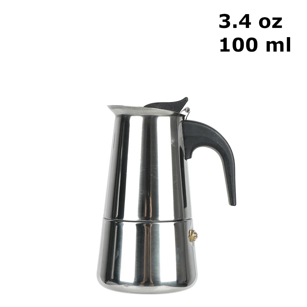 Moka Pot Coffee Maker Stainless Steel - Four Sizes Available - About Brew