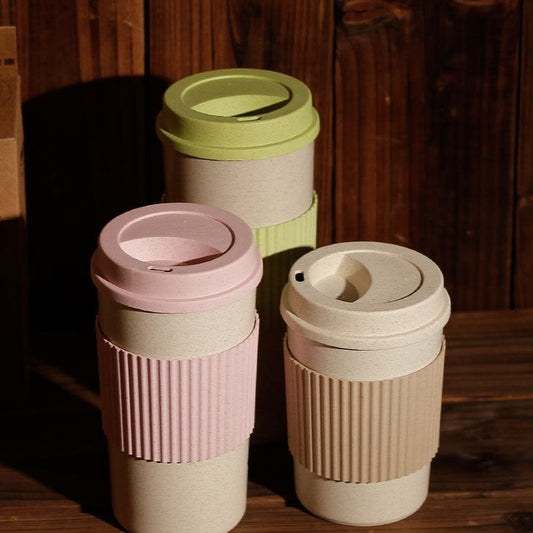 Reusable Wheat Straw On-the-Go Coffee Mug- Three Sizes Availabe - About Brew