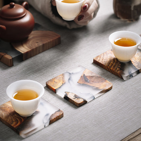 Unique Wood and Resin Mug Coaster - About Brew