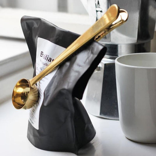 2-in-1 Stainless Steel Coffee Spoon & Bag Sealer - Available in Four Colors - About Brew