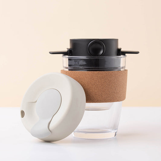 On-the-Go Stylish Glass Coffee Mug With Portable Filter 1.5 oz - Four Colors Available - About Brew