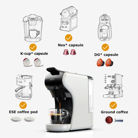 HiBrew 3-in-1 Capsule Espresso Coffee Maker - Versatile Brewing with 19 Bar Pressure