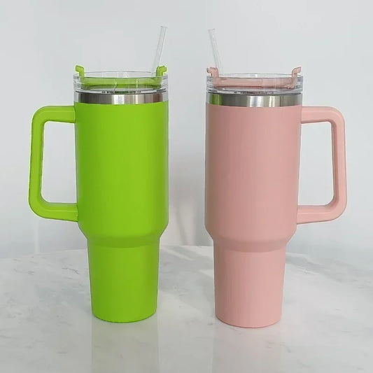 40oz Insulated Coffee Tumbler with Handle, Lid & Straw - Ultimate Temperature Control