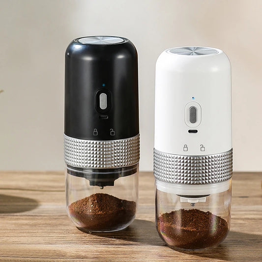 USB-C Charged Electric Coffee Grinder with Adjustable Ceramic Core - Available in Black & White - About Brew
