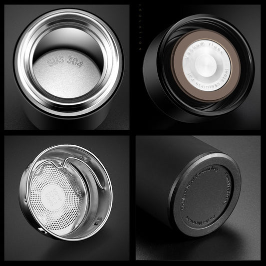 Stylish Stainless Steel Thermos Bottle 17oz- Insulated for Hot and Cold Beverages - About Brew