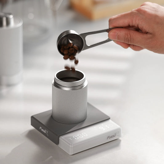 USB Charged Precision Digital Coffee Kitchen Scale with Timer - 0.1g Accuracy, Easy-Clean Cover, Available in Two Colors - About Brew