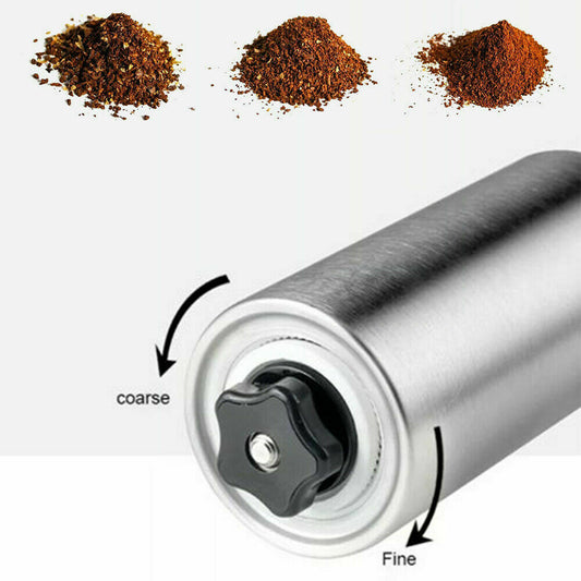 Stainless Steel Manual Coffee Grinder - Adjustable Grind - About Brew