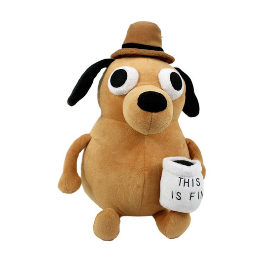 This Is Fine Meme Dog Plush Toy - About Brew