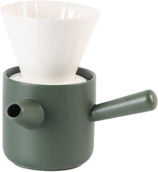 Premium Ceramic Pour Over Coffee Set in Green - Classic Design with Comfort Handle for Rich, Flavorful Coffee - About Brew