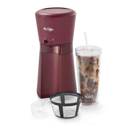 Red Cold Brew Coffee Maker with Reusable Tumbler & Coffee Filter - Brew Refreshing Iced Coffee at Home - About Brew