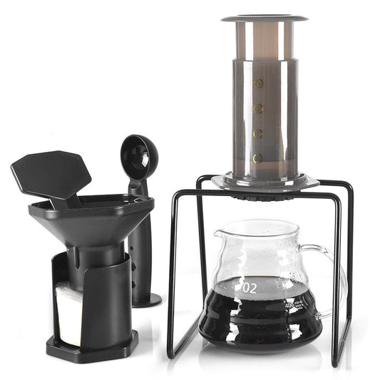 Versatile Travel Coffee Press Maker Kit - Includes Press, Filter Holder & Filters with Multiple Accessories - About Brew
