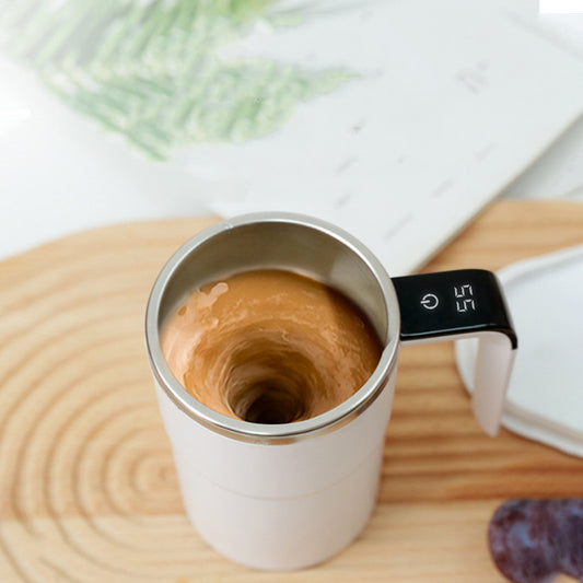 USB-Charged Self Stirring Mug with Temperature Display 13oz -  Ideal for Travel & On-the-Go Beverages - About Brew