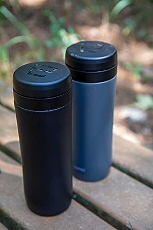 Portable French Press - Double-Walled Vacuum Insulated Stainless Steel for Hot and Cold Brews - About Brew