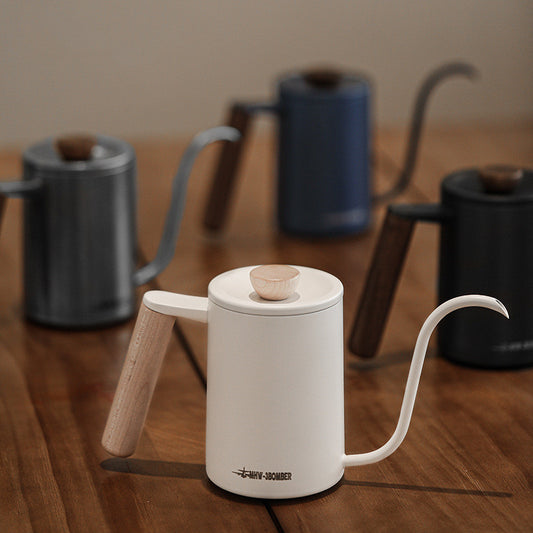 Elegant Swan Neck Kettle Wooden Handle - Available in Two Sizes - About Brew