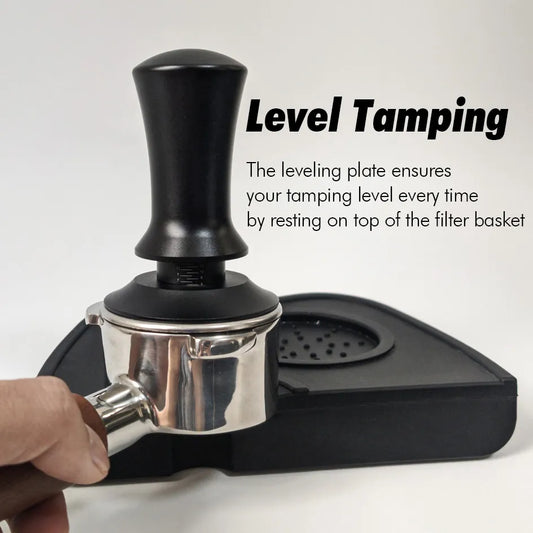 Precision Coffee Tamper with 15lb Spring 51/53/58mm - Aluminum Handle & Stainless Steel Base - About Brew