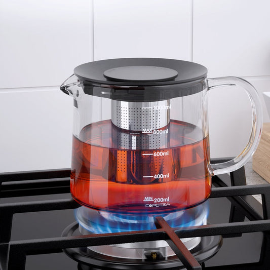 Premium Borosilicate Glass Coffee Pot with Stainless Steel Infuser - Versatile & Durable - About Brew