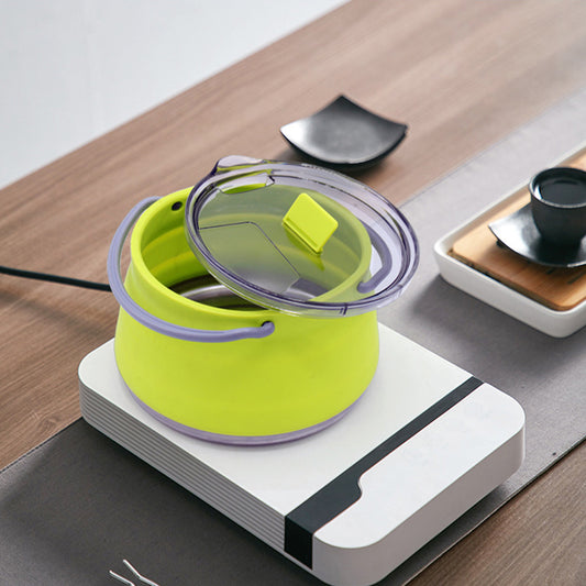 Compact Folding Silicone Kettle for Outdoors - High Temp Resistance & Portable Design for Camping - About Brew