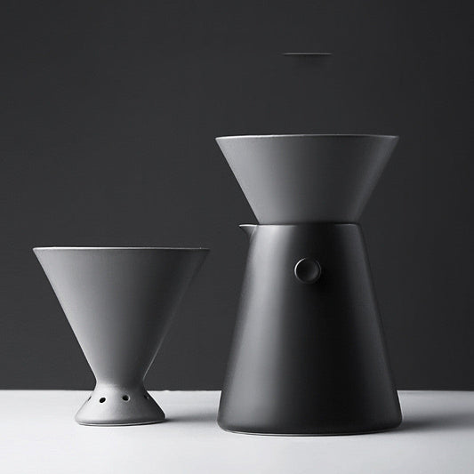 Black ceramic elegant pour over dripper coffee maker