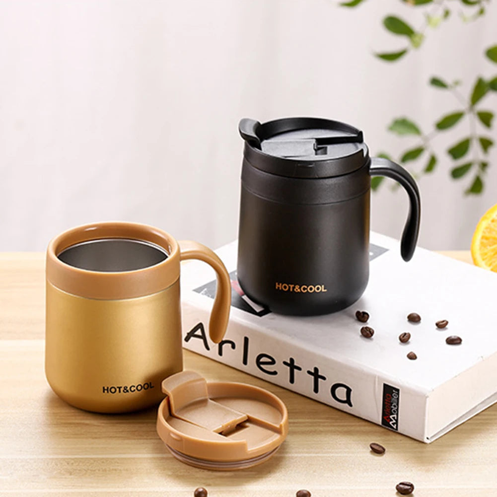 Insulated On-the-Go Coffee Mug with Lid & Handle - Perfect for Travel and Office Use - About Brew