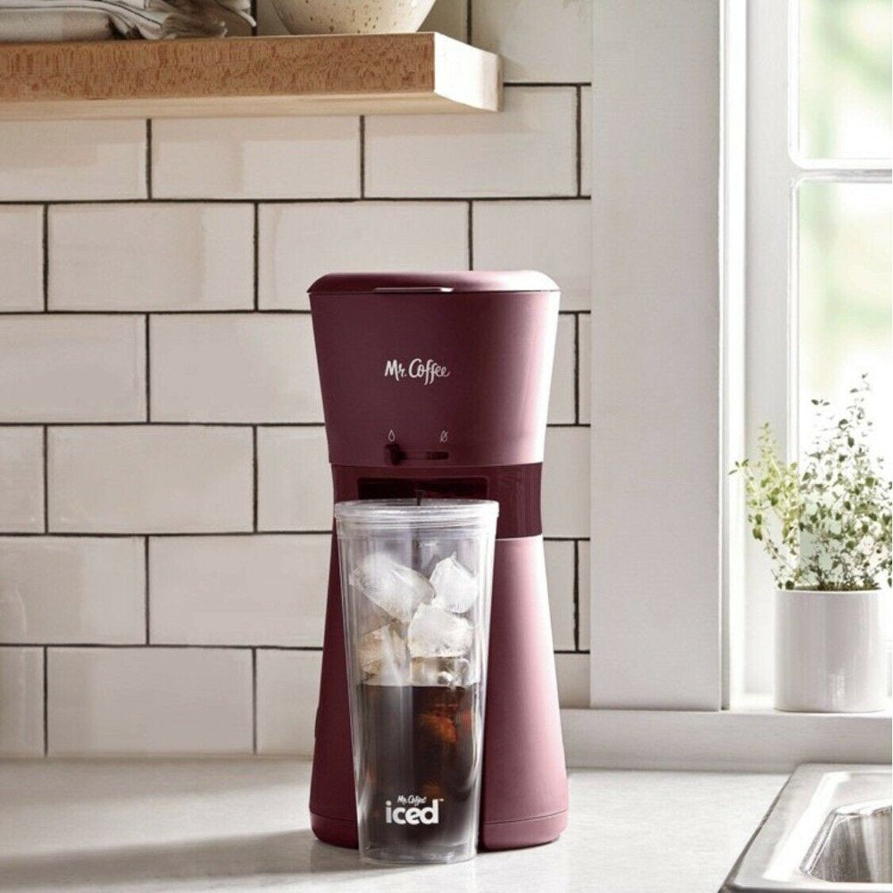 Red Cold Brew Coffee Maker with Reusable Tumbler & Coffee Filter - Brew Refreshing Iced Coffee at Home - About Brew