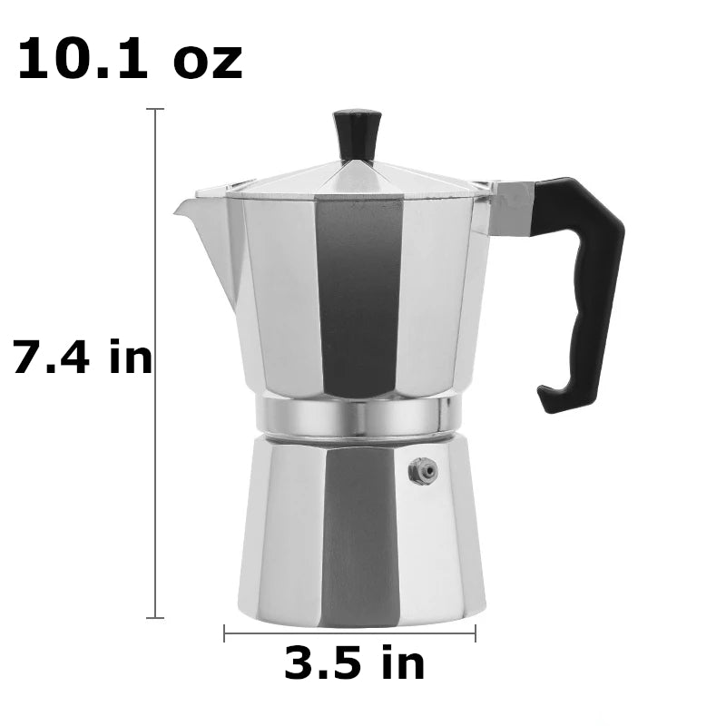 Classic Aluminum Moka Coffee Pot - Six Sizes Available - About Brew