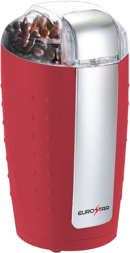 Stylish Red Electric Coffee Grinder with Stainless Steel Blades - 30oz Capacity, Perfect for Beans, Nuts, Herbs, and Spices - About Brew