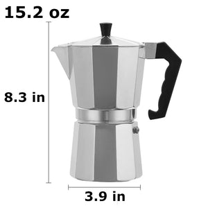 Classic Aluminum Moka Coffee Pot - Six Sizes Available - About Brew