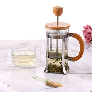 Elegant Glass & Wood French Press - Available in Three Sizes - About Brew