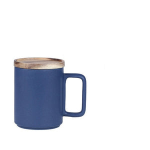 Elegant Ceramic Coffee Mug with Wooden Lid - Available in Marble - About Brew