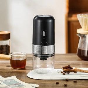 USB-C Charged Electric Coffee Grinder with Adjustable Ceramic Core - Available in Black & White - About Brew