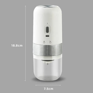USB-C Charged Electric Coffee Grinder with Adjustable Ceramic Core - Available in Black & White - About Brew