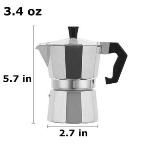 Classic Aluminum Moka Coffee Pot - Six Sizes Available - About Brew