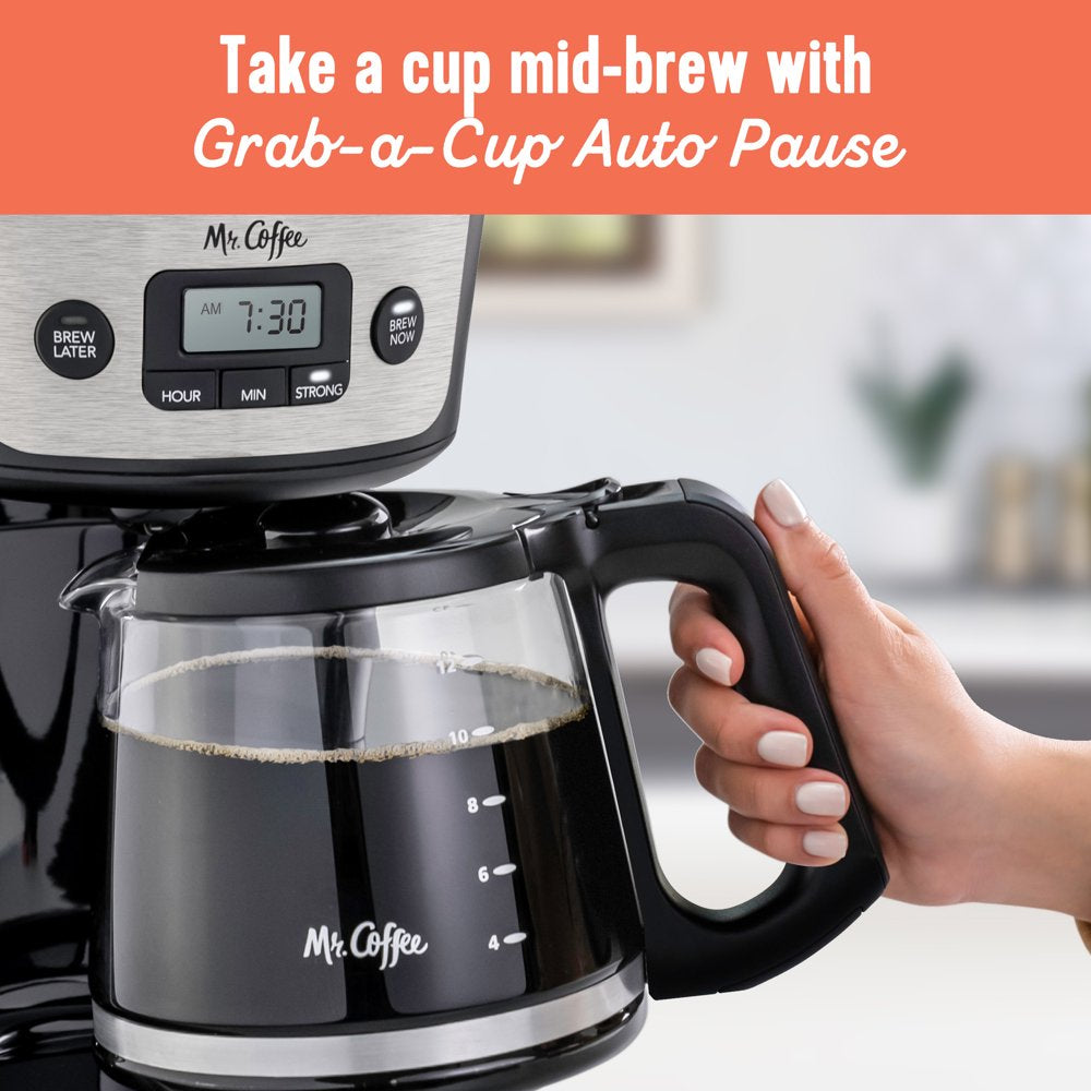 12-Cup Programmable Coffee Maker with Strong Brew Selector - Wake Up to Bold, Fresh Coffee - About Brew