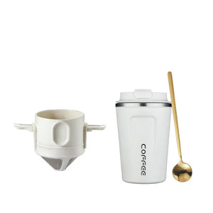 Travel thermos mug and reusable filter set 13 oz - Available in Two colors - About Brew