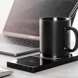USB-Powered 2-in-1 Mug Warmer & Wireless Phone Charger - Keep Your Drink Hot and Your Phone Charged - About Brew