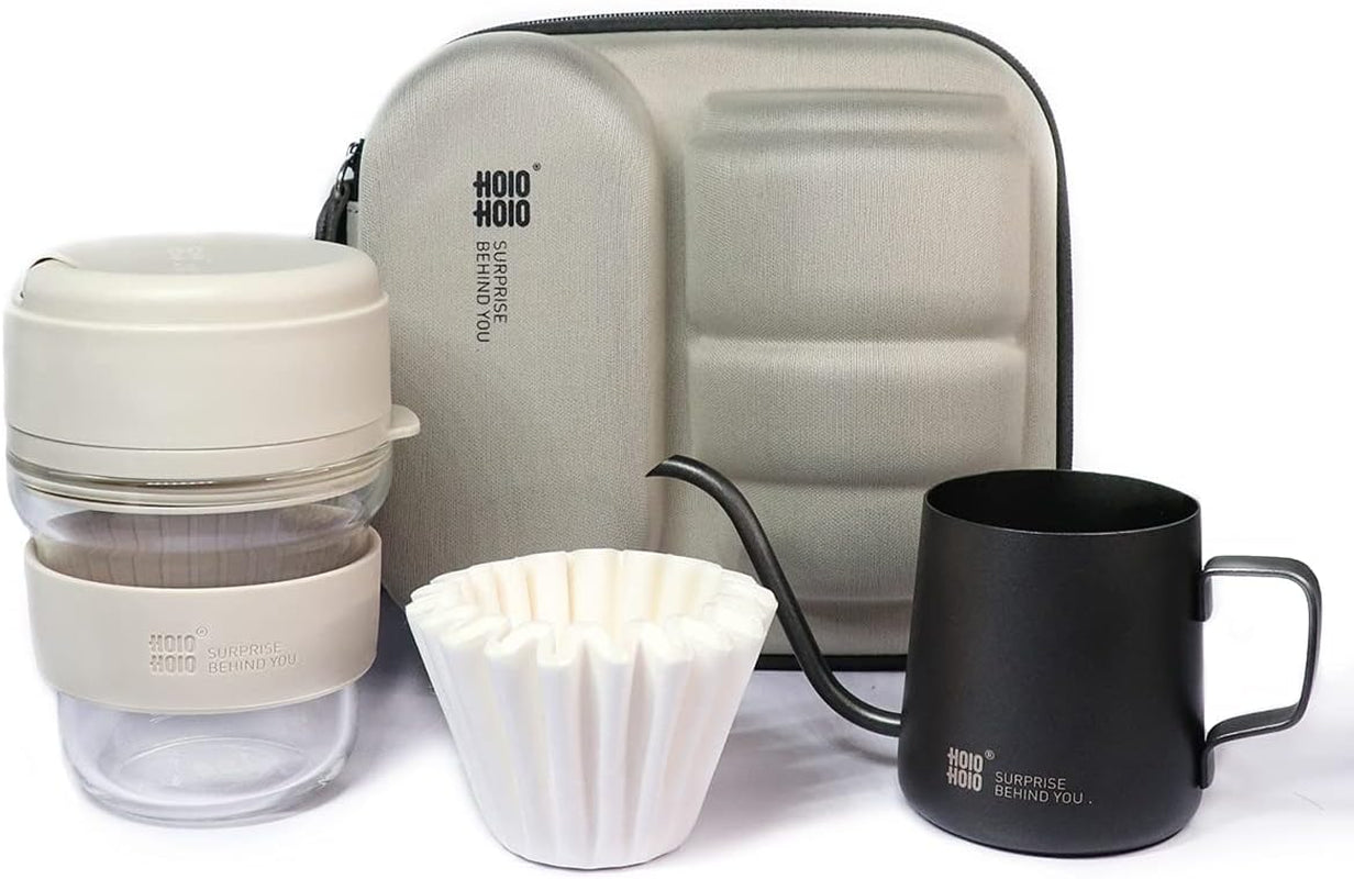 Portable Espresso and Coffee Maker Set - Complete with Travel Mug, Kettle, Filters, and Case