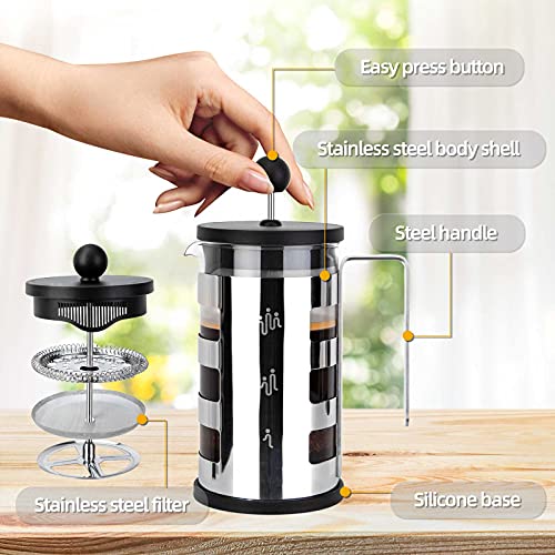 Elegant French Press Coffee Maker - Available in Two Sizes - About Brew