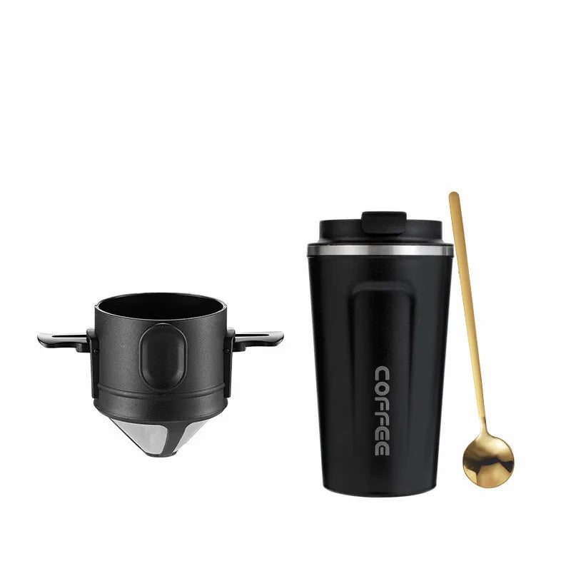 Travel thermos mug and reusable filter set 17 oz - Available in Two Colors - About Brew