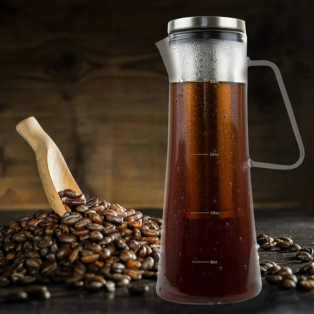 Ultimate Cold Brew Coffee Maker - BPA-Free Glass Pitcher with Stainless Steel Filter, Elegant & Leak-Proof - About Brew