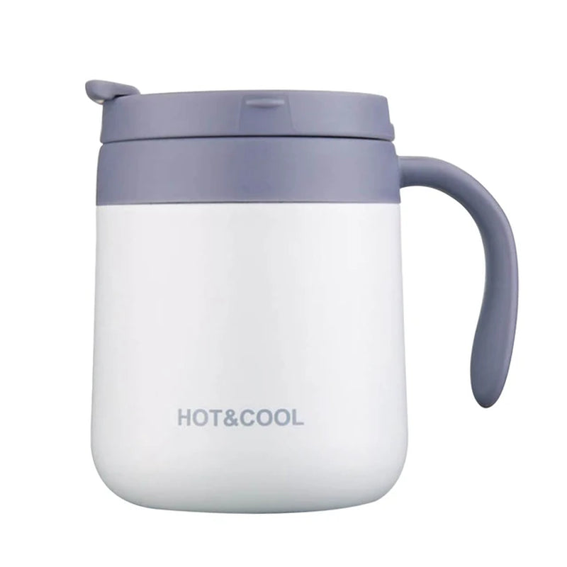 Insulated On-the-Go Coffee Mug with Lid & Handle - Perfect for Travel and Office Use - About Brew