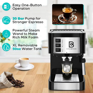 20 Bar Espresso Machine with Frothing Wand - Be Your Own Barista