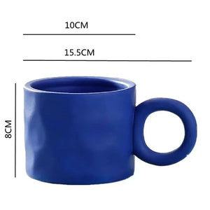 Klein Ceramic Coffee Mug with Round Handle - 15oz, Available in Five Colors