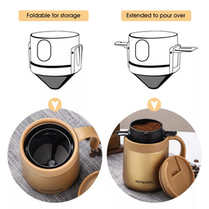 Travel coffee mug and reusable filter set 17 oz - Available in Four Colors - About Brew