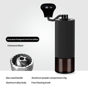 Elegant Manual Coffee Grinder with Double Bearing Design & Adjustable Burr - Durable Stainless Steel - About Brew