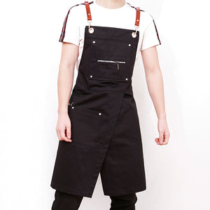 Professional Black Barista Apron - Durable, One Size Fits All for Coffee Enthusiasts and Professionals - About Brew