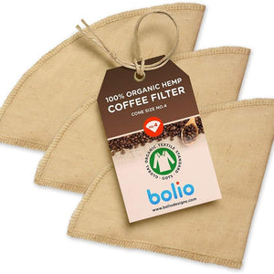 Set of Three Organic Hemp Coffee Filters - Reusable, Eco-Friendly, and Durable for Enhanced Coffee Flavor - About Brew