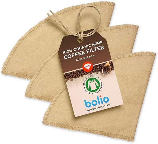 Set of Three Organic Hemp Coffee Filters - Reusable, Eco-Friendly, and Durable for Enhanced Coffee Flavor - About Brew