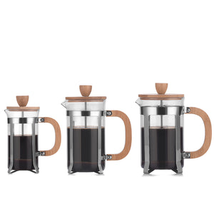 Elegant Glass & Wood French Press - Available in Three Sizes - About Brew