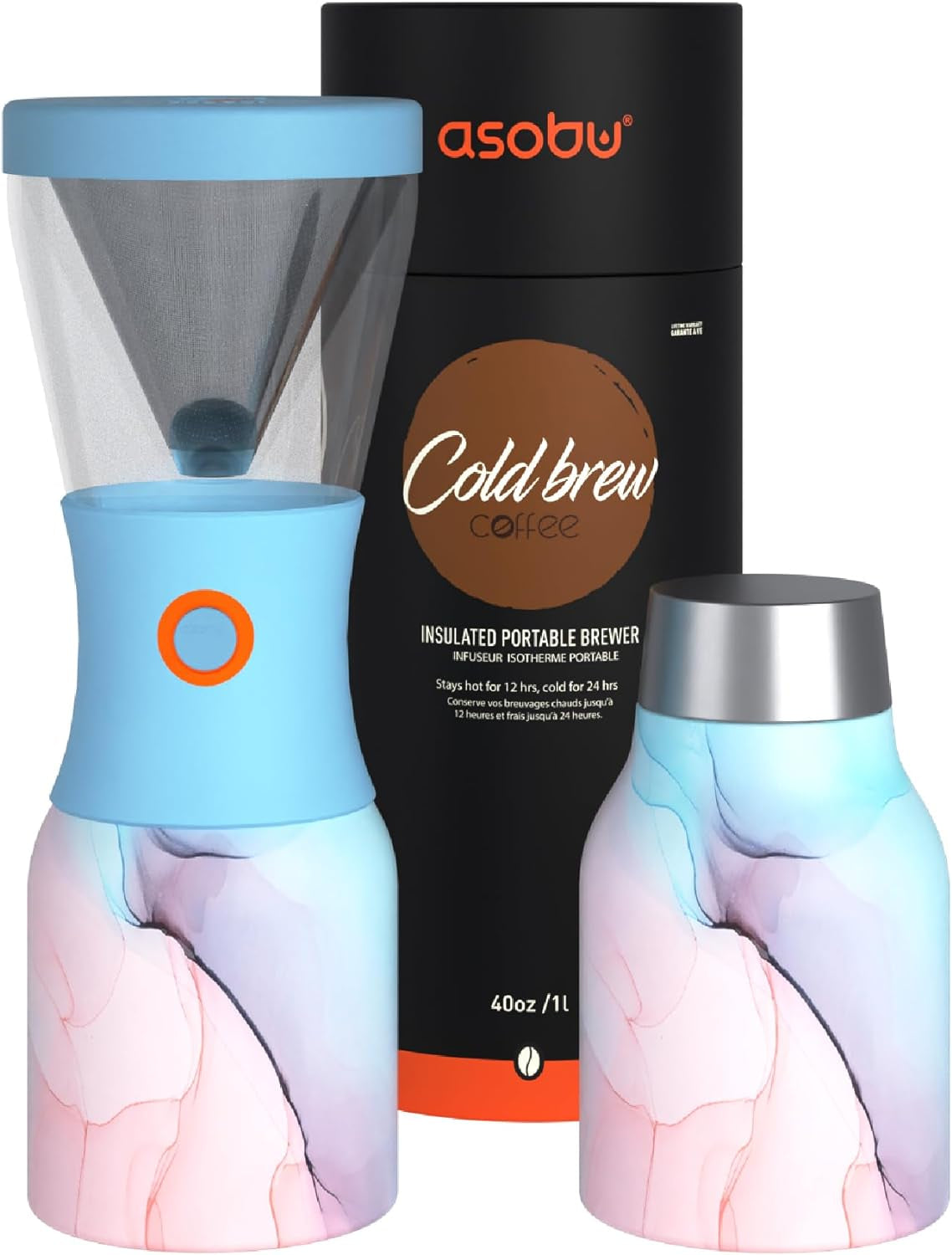 Asobu Coldbrew Insulated Portable Brewer - Revolutionary Cold Brew Coffee Maker
